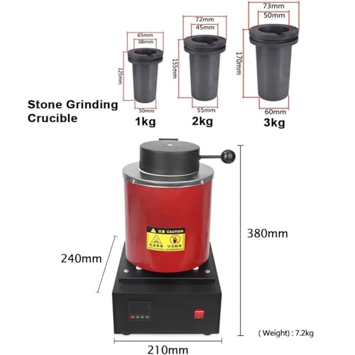 Horno eléctrico de fusión de 1500W con control digital de temperatura para joyería 2