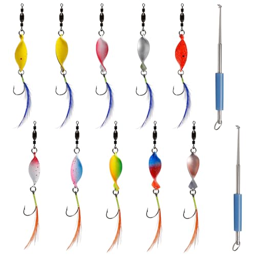 Bofanze 10 Pz Cucchiai Twist per Trote 5g Ondulanti Trota Spinning Cucchiaini da pesca spinning Esche Artificiali Spinning Cucchiaini Trota da Pesca Esche per gli Amanti della Pesca