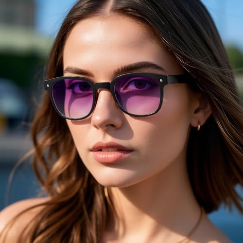 Square Sunglasses for Women, UV Protection, Folding Sunglasses for Travel, and Daily Wear