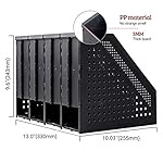 Marte Vanci Collapsible Magazine File Holder with 4 Compartment, Desktop Binder Rack, Adjustable Sturdy File Dividers Document Rack Display (Black) - Image 3