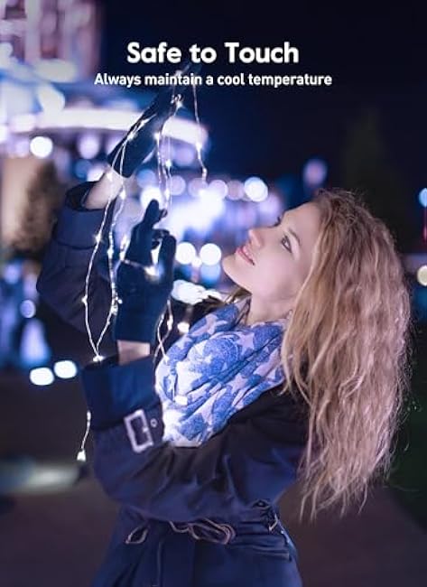 Minetom USB Fairy Lights Plug in, 66 Feet 200 LED Twinkle String Lights with Remote and Timer, Waterproof 8 Modes for Bedroom Indoor Wreath DIY Party Wedding Christmas Holiday Decoration, Pure White