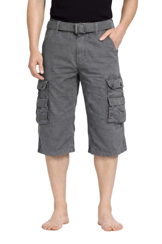 Image of Krystle Men's Cotton Cargo Capri Shorts Below Knee | Multi-Pocket Casual Summer Wear (Multicolor,Multisize) (Comfortable)