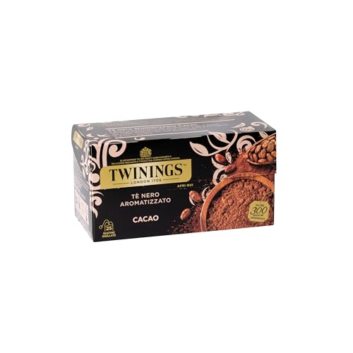 Twinings, Tè Nero Aromatizzato Cacao, Gusto Dolce e Avvolgente, Infusi e Tisane, 1 Confezione da 25 Filtri