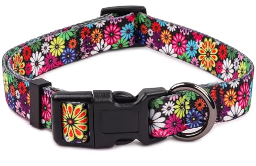 COSYHOMELONDON Dog Collar for Small Dogs Cute Small Medium Large Dog Pet Collar, with Floral Patterns