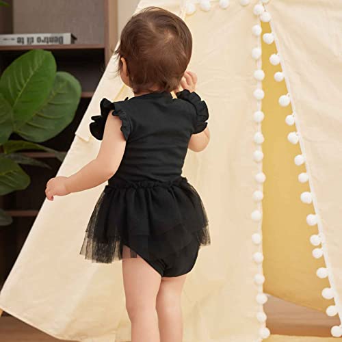 Romperinbox Romeprinbox Baby Girls Solid Little Black Dress Bodysuit (0-3 Months) #TOP2