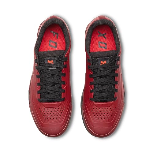 Fox Racing Sapato Union Flat Mountain Bike, vermelho, 43,5