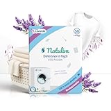 NATULIM - Detersivo in Fogli per Lavatrice - Detersivo Lavatrice Ecologico e Ipoallergenico - 50 Lavaggi - Fragranza Lavanda