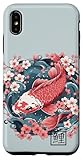 custodia per iphone xs max cherry blossom koi carp fish giapponese sakura graphic art