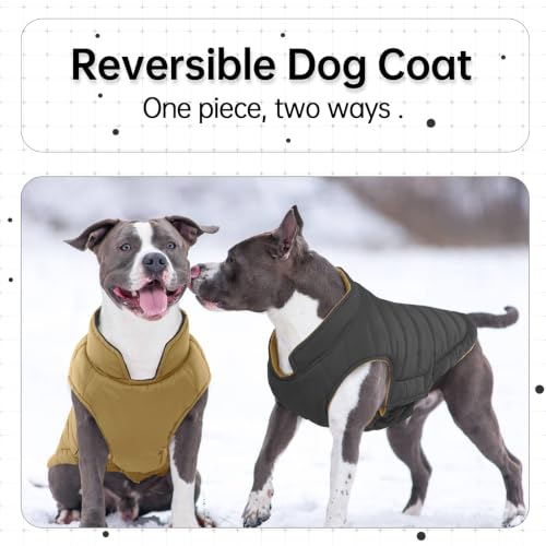 Image of Lelepet Reversible Dog Coat Windproof Dog Puffer Jacket Lightweight Vest
