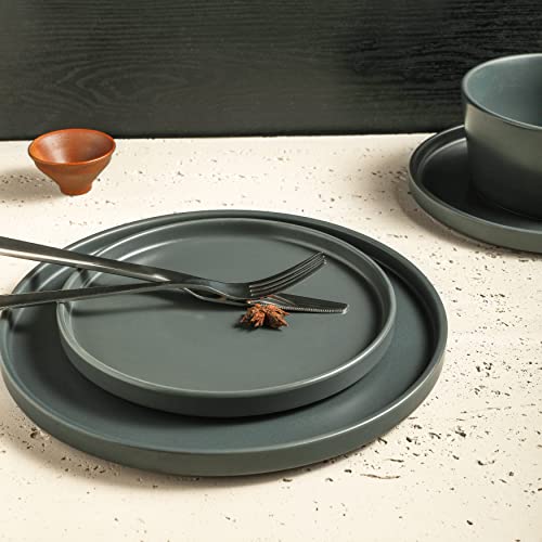 Stone Lain Coupe Stoneware Dinnerware Set, Service For 4, Gray Matte #TOP1