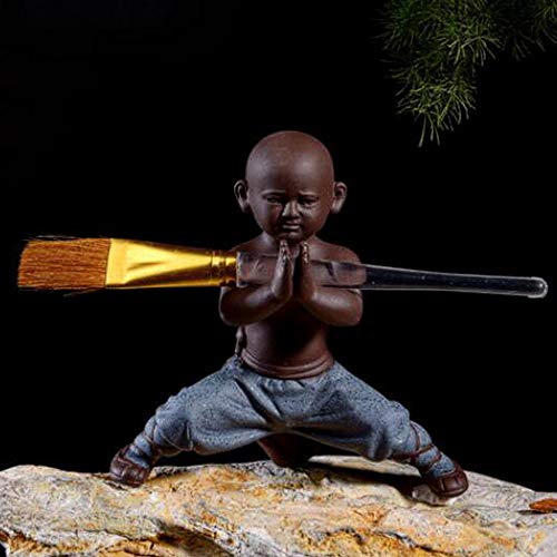 Figura Decorativa Monje Shaolin de Cerámica Kung Fu miniatura 7