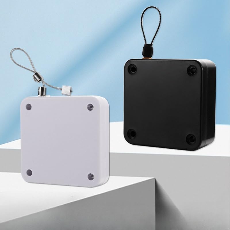 Door Closer with Retractable Cable, Automatic Door Closing Tool for Home and Office (Black)