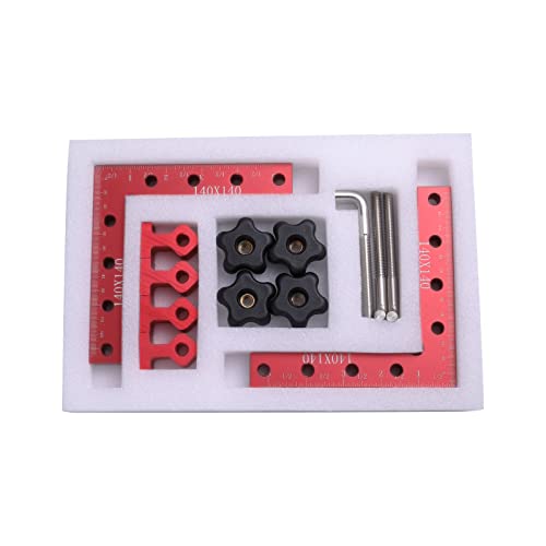 Evwoge Corner Squares for Picture Frame Box Cabinets Drawers 90 Degree Positioning Right Angle Squares and Clamps for Woodworking 4 Clamps and 2pcs Squares (140mm/5.5‘’) - Thumbnail 2