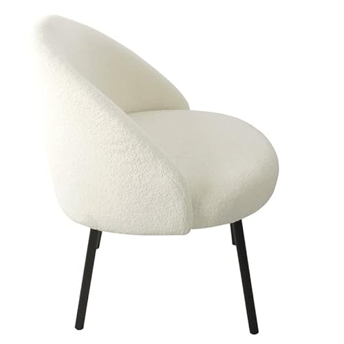 Homepop Modern Sherpa Accent Chair,Wood, Cream #TOP5