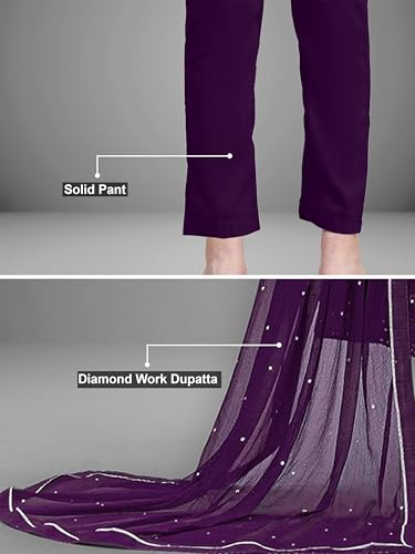 Image of TRENDMALLS Women's Georgette Embroidery Salwar Suit Anarkali Kurta Set with Dupatta
