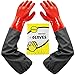 Produktbild Handschuhe Wasserdicht Lange Gummihandschuhe,Teichhandschuhe Wasserdicht Beständig Gegen Saure und Alkalische Lösungen,Teichhandschuhe Lang Geeignet für Männer und Frauen (61cm, ROT)