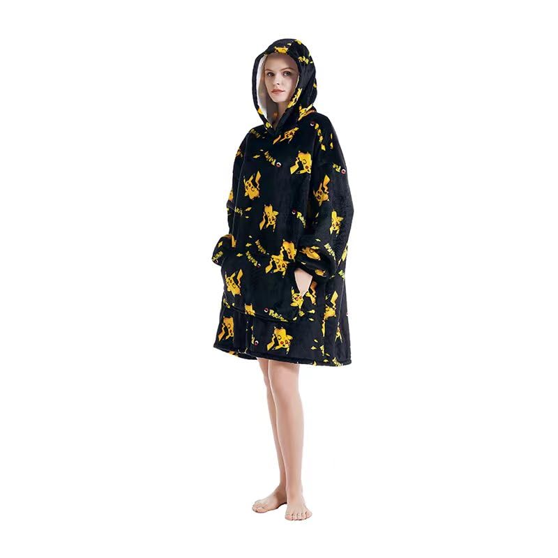 Adult Oversized SNUGGIES Hood Wearable Blanket Sherpa Short Sweatshirt