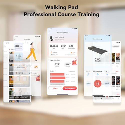 Lacuffy Raceable Walking Pad 2.5HP, Under Desk Treadmill with APP Control, Max 136kg Walking Machine with Multi-Runner Races & Real-time Interaction - Image 3