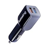 Lumsing Cargador de coche Qualcomm Quick Charge 2.0 Technology de 2 puertos USB 24W para Samsung Galaxy S7/S6/ Edge/ Edge+, Note 5/ 4/ Edge, LG G5, Nexus 6 y más (negro)