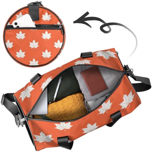 Lightweight Travel Duffle Bag Maple Leaf Print Gym Bag for Women Men Stylish Small Duffle Bag for Fitness Yoga Travel Overnight Sport3