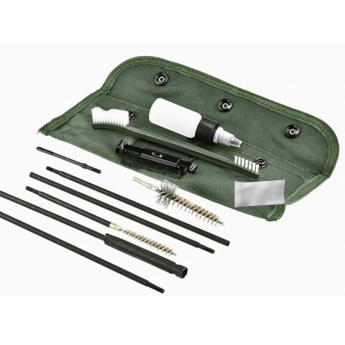 SE 10-Piece Rifle-Gun Cleaning Kit - Includes Brass Brushes, Rod