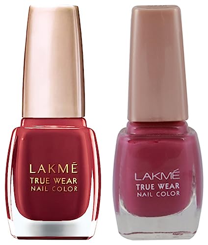 Image of Lakme True Wear Nail Color, Shade D415, 9 ml & Lakme True Wear Nail Color, Shade N236, 9 ml
