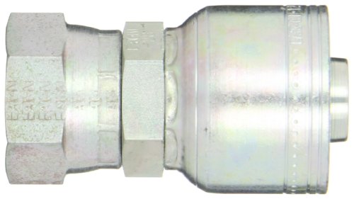 Image of Aeroquip 1AA12FJ12 Carbon Steel Global TTC (Thru the Cover) Crimp Hose Fitting Female JIC Swivel, Straight, 3 /4 inch Hose ID, 1-1 /16 inch - 12 Thread
