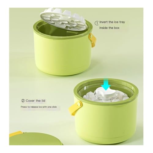 Cubo de hielo portátil grande verde y contenedor congelado doméstico 8