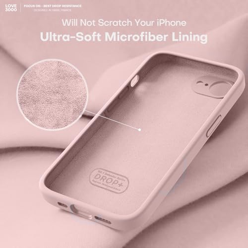 Image of LOVE 3000 Designed for iPhone 16e /17e Case, Premium Silicone with [Soft Anti-Scratch Microfiber Lining] Shockproof Protective Phone Case for Men Women Girls 6.1 inch, Chalk Pink