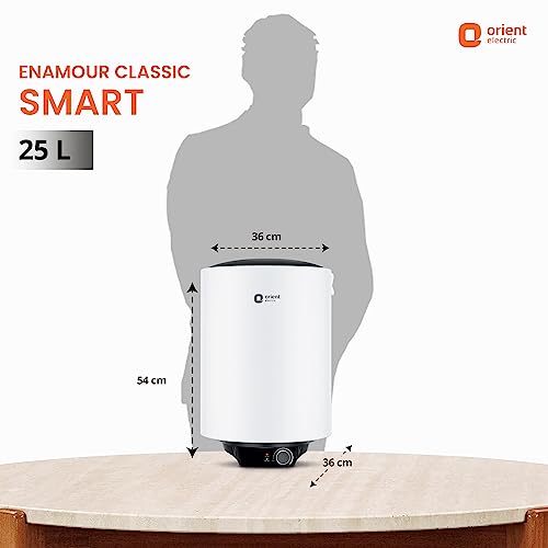 Image of Orient Enamour classic Smart|25L storage water heater|HPE technology - High pressure epoxy coated tank |Iot enabled with smart plug|5 star energy saving rating |8 bar pressure compatibility|suitable for high-rise buildings|5 years tank warranty