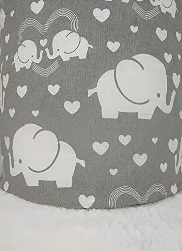 Duyiy Canvas Storage Basket With Handle Large Organizer Bins For Dirty Laundry Hamper Baby Toys Nursery Kids Clothes Gift Basket (Heart Elephant) #TOP7