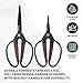 PERWIN Garden Flower Bonsai Scissors 2 Pcs Walnut Wide Handles Pruning Gardening Scissors Floral Shears for Gardening,Succulent Harvest, and Precision Plant Trimming Care
