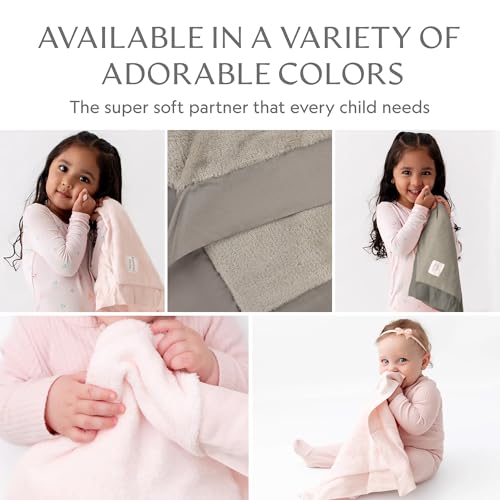 Image of Ultra-Soft Lovey Security Blanket Plush, Satin Trim 16x16 Gray