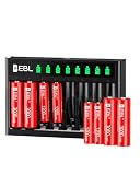 EBL AA/AAA 8Pack Rechargeable Lithium Batteries with Charger, 3000/1200mWh