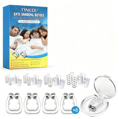 16 Piezas Anti Ronquidos Dilatador nasal, Magnéticas Clip de Nariz alivia la congestión nasal, Mejora la Respiración el sueño