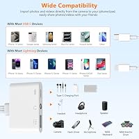 Lightning + USB C auf 3 5 Klinke Kopfhörer Adapter 3 in 1 mit Ladegerät OTG USB Adapter, Lightning+Typ C auf Jack Aux Adapter Charge Headphone Adapter Ladegerät Splitter für iPhone Sam-sung Xiao-mi – Ansicht 5