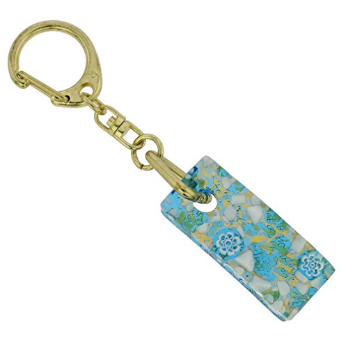 Llavero Palo Murano Oro Aqua de Glass Of Venice con auténtico cristal veneciano hecho a mano