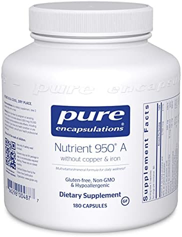 Pure Encapsulations - Nutrient 950 A Without Copper & Iron - Hypoallergenic Multi-Vitamin/Mineral Formula for Optimal Health - 180 Capsules