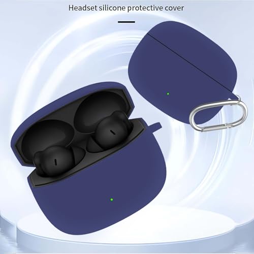 Image of Anvique Silicone Case Cover for Oneplus Nord Buds 4 Pro, Scratch Resistance, Shock Absorption, with Premium Carabiner (Blue R)
