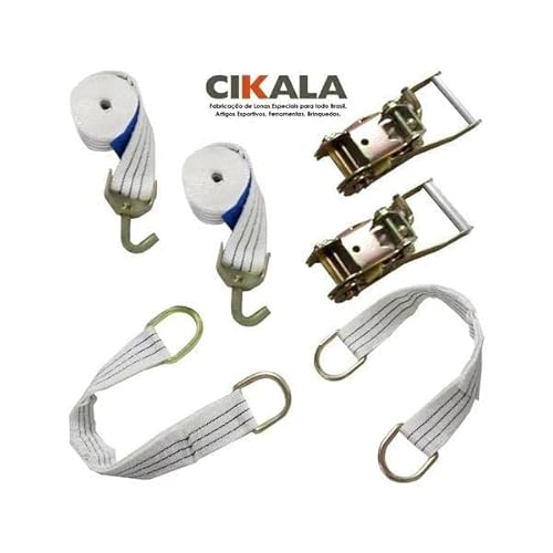 Kit 2 Guinchos 3 Mts Catraca + Argolas Gancho Giratório 3 Ton