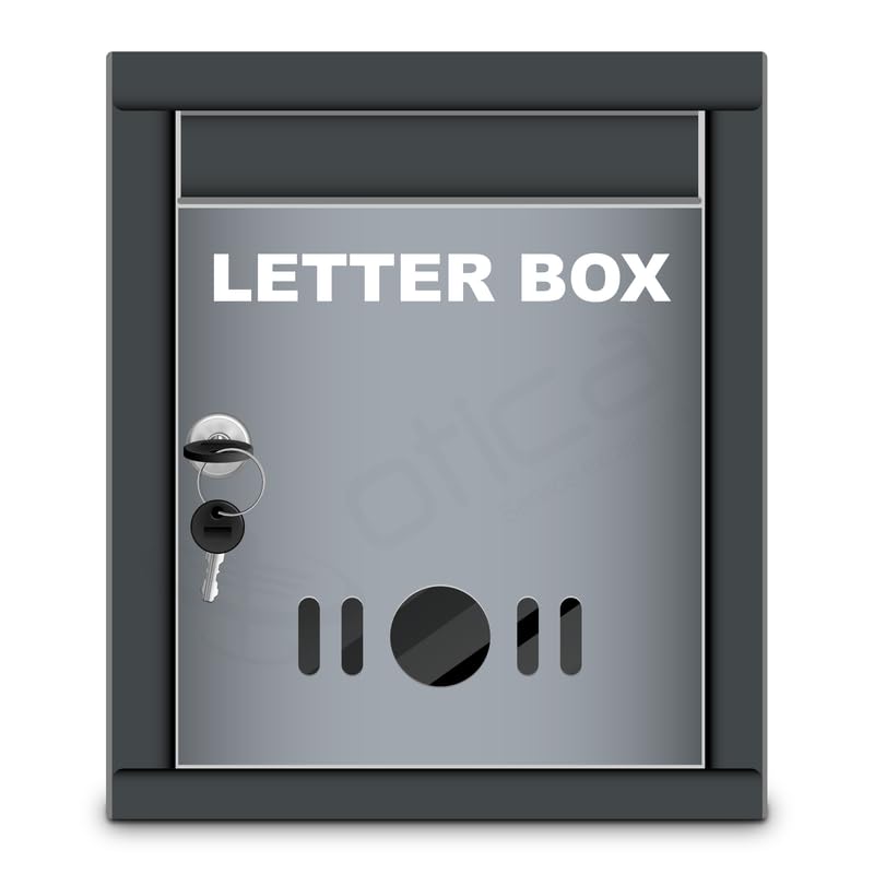 OTICA Wall Mount All-in-One Multipurpose Box – GI Steel Secure Letter Box, Suggestion Box, Complaint Box, Donation Box with Lock & Key for Home, Office, School, Hospital (Dark Grey)