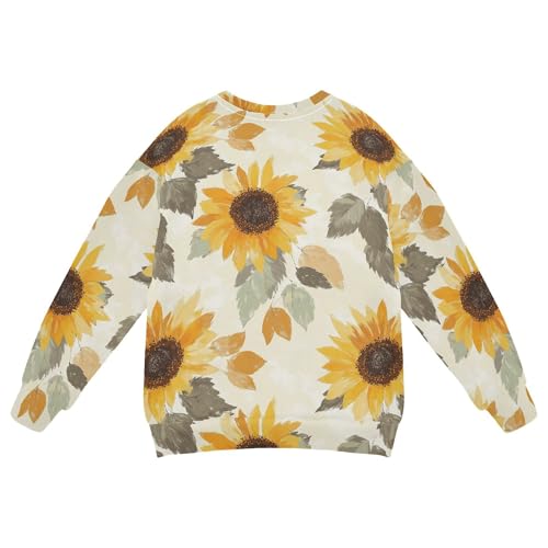 JUNZAN Chic Sunflower Neutral Little Kids Pullover Hoodie Long Sleeve Kids Hoodies Boys Party 4T2