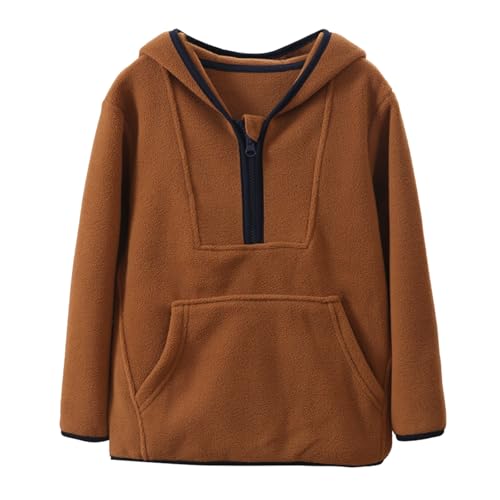 Boys Girls Fleece Hoodie Sherpa Lined Jacket Zip Up Hooded Sweatshirt Tops Fall Winter Outerwear Pullover Clothes