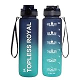 La borraccia sportiva da 1000 ml dispone di un chiaro promemoria del tempo e una scala di quantità di acqua che ti ricorda attentamente la quantità di acqua che bevi oggi. Lo slogan motivazionale ti incoraggia a consumare abbastanza liquidi ogni giorno. Queste borracce sono particolarmente adatte per il fitness, la perdita di peso e tutti coloro che si prendono cura della propria salute fisica.
