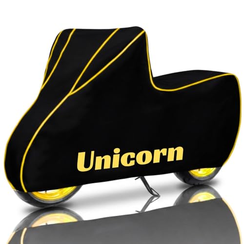Image of SafeCovers Bike /Scooty Body Cover for Unicorn Cover for Rain & Dust | Water Resistant, Dustproof, UV Protection, Scratchproof | Heavy Duty Outdoor Motorcycle Cover with Elastic & Windproof Design