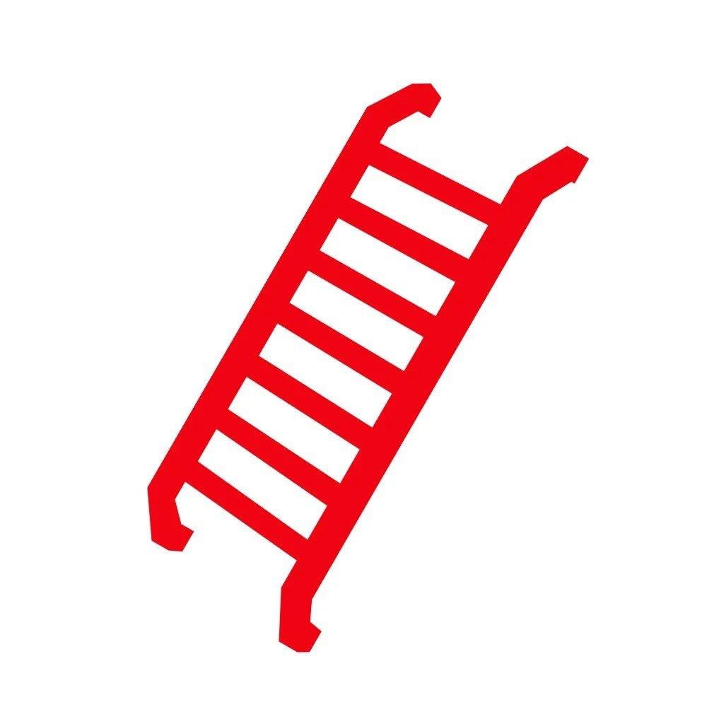 18x7cm Widdle Ladder Stickers Vinyl Little Ladder Car Decals Stickers(Glossy Red,2pcs)
