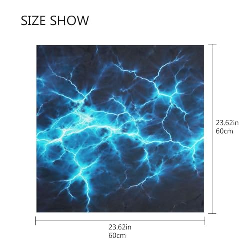 Blue Lightning Bolt Silk Head Scarf 24" Square Soft Feeling Satin Hair Scarf Silk Bandana Neck Scarf for Women Girls2