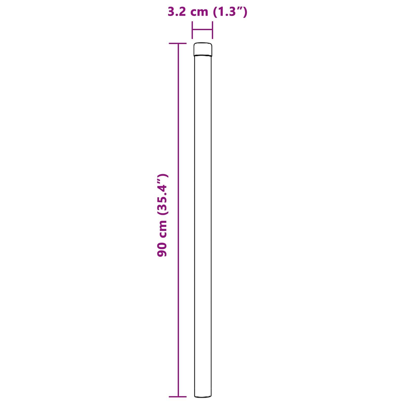 12 szt. słupków ogrodzeniowych - metal - zielony - 90 cm