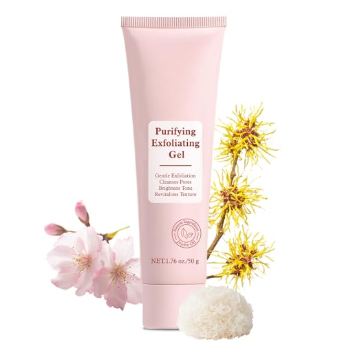 Gentle Purifying Exfoliating Gel for improving Skin Tone & Texture, Deas Skin Cells/Pore Dirt/Excess Sebum/Impurities Remover, Hydration, Natural Formula, 1.76 Oz/50 G