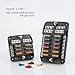 Zoyseay Fuse Block,DC12/24V ATC/ATO Fuse 12 Way Marine Fuse Panel with LED Indicator,Waterproof and Damp-Proof Cover with Blade Fuses for Automotive Car Boat Truck